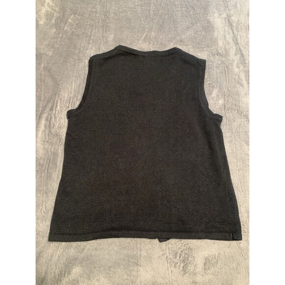 VINTAGE CHRISTMAS Sweater Vest Women's Large Holly Candy Cane Button Up Ornament - Picture 4 of 10